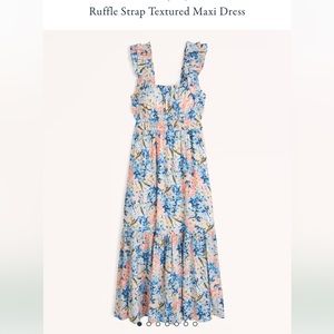 Abercrombie & Fitch Ruffle Strap Textured Maxi Dress